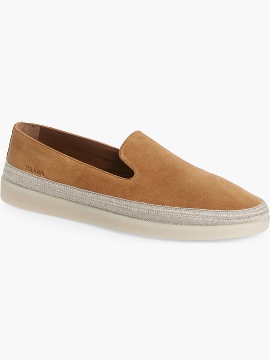 Prada Tan Suede Slip-On Loafers St. Tropez Espadrille main image 10